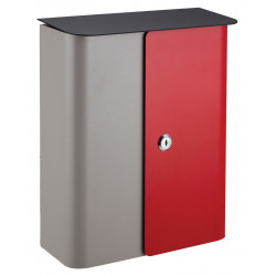 QualArc WF-1515 Winfield Vista Locking Mailbox, Gray / Red with Black Metal Lid