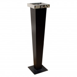 QualArc WF-PS08S Winfield Huron Free Standing Cigarette Ash Receptical, Black with Chrome