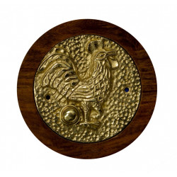 QualArc DB-1013-RS Rooster Doorbell Button Cover, Brass