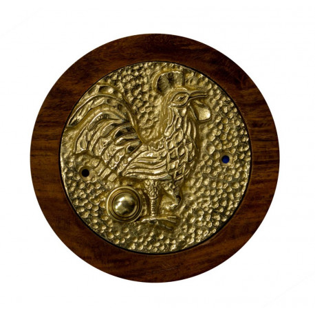 QualArc DB-1013-RS Rooster Doorbell Button Cover, Brass