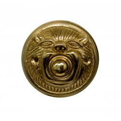QualArc DB-1006-PB Whimsical Animal Face Round Doorbell Button Cover, Brass in Polished Brass