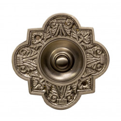 QualArc DB-1010 Ornate Oval Doorbell Button Cover, Brass