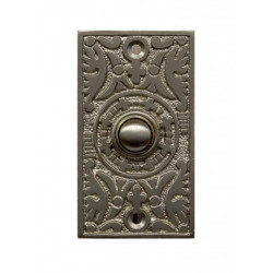QualArc DB-1008 Ornate Rectangle Doorbell Button Cover, Brass