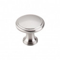 Top Knobs M1317 Asbury Ringed Knob, 1-1/8" L x 1-1/8" W, Polished Nickel