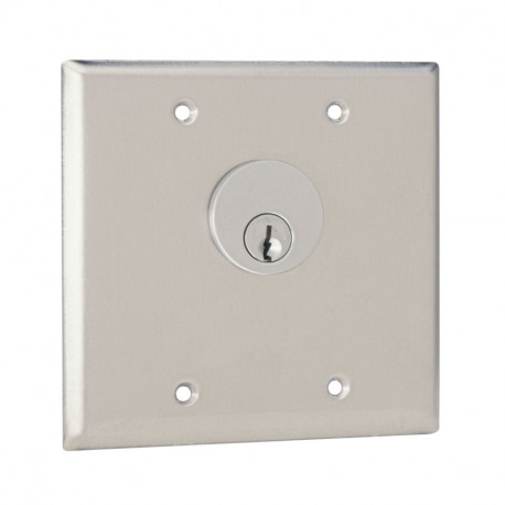 Camden CM-3200 / CM3500 Series Double Gang Key Switch - Stainless Steel Faceplate