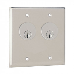 Camden CM-3200 / CM3500 Series Double Gang Dual Cylinder Key Switch - Stainless Steel Faceplate