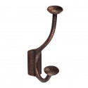 Copper Factory CF130 Solid Cast Copper Robe and Coat Hook w/ Oval Motif 6 3/4" H x 3 3/4" Projection