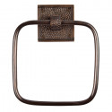 Copper Factory CF135 Solid Copper Towel Ring w/ a Square Backplate 7" x 7"