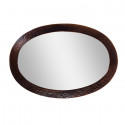 Copper Factory CF137 Solid Hammered Copper Framed Oval Mirror 26 1/2" x 18 1/2"