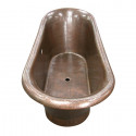 Copper Factory CF167 Solid Hand Hammered Copper Double Slipper Bath Tub w/ Base 72W x 26D x 29H