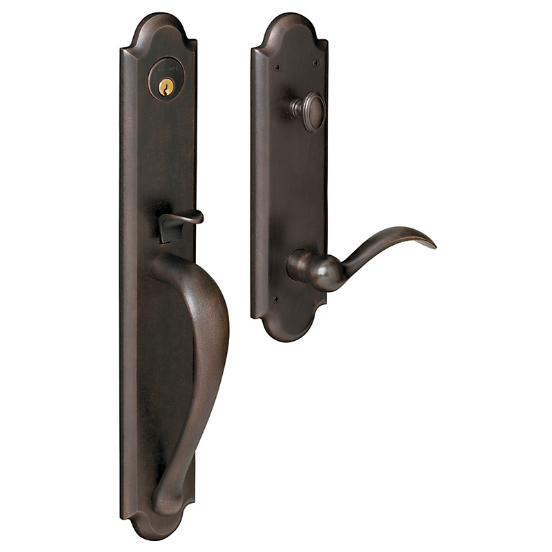 Baldwin Estate Hardware 6402 Boulder Full Escutcheon Handleset Emergency Egress