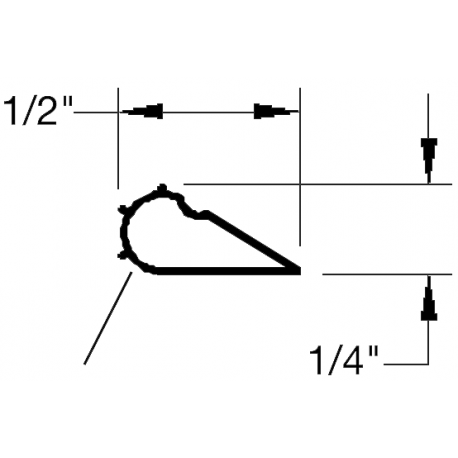 Reese 797 Weatherstrips, Self-Adhesive, 1/2" x 1/4"