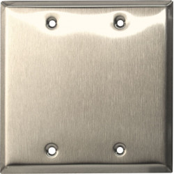 Camden CM-43CP Double Gang/Square Mounting Box, Double Gang Stainless Steel Cover Plate