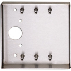 Camden CM-44 Double Gang/Square Mounting Box, Offset Mount (On Jamb), Stainless Steel 4 1/2ā€¯ H x 4 1/2ā€¯ W x 5/8ā€¯ D