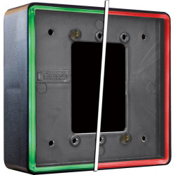 Camden CM-54i Double Gang/Square Mounting Box, Flame/impact Resistant Black Polymer (ABS), (Illuminated Red/Green/Blue)
