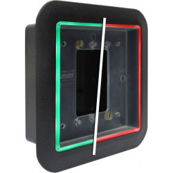 Camden CM-55i Double Gang/Square Mounting Box, Flame/impact Resistant Black Polymer (ABS), (Illuminated Red/green/blue)
