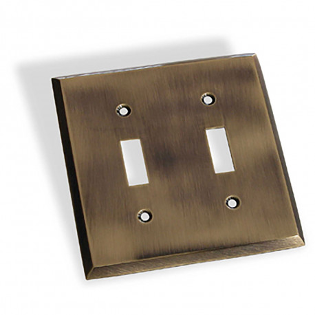 Colonial Bronze 6008-2T Double Toggle Square Bevel Switch Plate