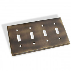 Colonial Bronze 6008-4T Quad Toggle Square Bevel Switch Plate