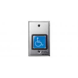 Alarm Contorls TS-4-2 2" Square Blue IIIuminated Push Button "ADA" Symbol"Two Switches Request to Exit Station