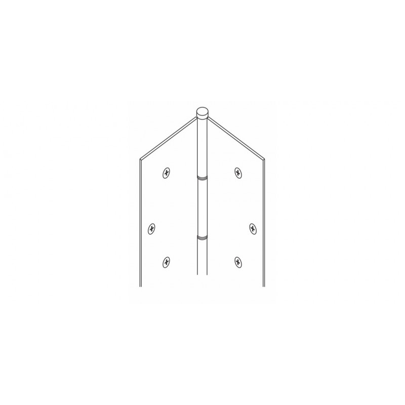 Markar FM300WT Wide Throw Full Mortise Continuous Pin & Barrel Hinge,Edge Mount,Satin Stainless Steel