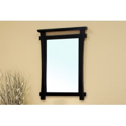Bellaterra 203012 Solid Wood Frame Mirror - Black  - 27.6x2x37.4"