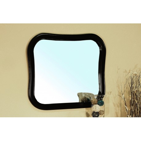 Bellaterra 203037 Solid Wood Frame Mirror - Black  - 34.5x1x30.25"