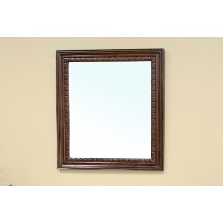 Bellaterra 203045 Solid Wood Frame Mirror - Walnut  - 35.5x1x31.5"