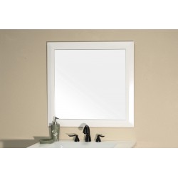 Bellaterra 203054 Solid Wood Frame Mirror - White - 31.5x1x31.5"