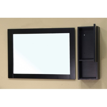 Bellaterra 203129 Mirror Cabinet-Wood-Black-Left Opening   - Mirror:30.5x1x23.6, Cabinet: 8.8x5.5x23.6"