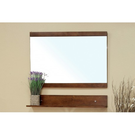 Bellaterra 203139 Solid Wood Frame Mirror Cabinet - Walnut  - 39.4x4.75x33.5"