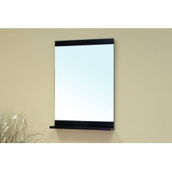 Bellaterra 203172 Solid Wood Frame Mirror Cabinet - Black  - 22x4.7x31.5"