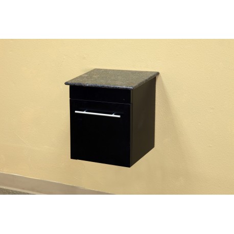 Bellaterra 203108 Solid Wood Wall Mount Style Side Cabinet-Black   - 15x13.8x16.25"