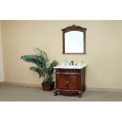 Bellaterra 202016A 34.6 In. Single Sink Vanity-Wood-Walnut  - 34.6x23.6x36"