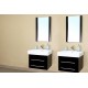 Bellaterra 203102 48.5 In Double Wall Mount Style Sink Vanity-Wood-Black  - 48.5x18.9x20"