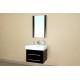Bellaterra 203102 24.25 In Single Wall Mount Style Sink Vanity-Wood-Black  - 24.25x18.9x20"