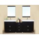 Bellaterra 203107 80.7 In Double Sink Vanity-Wood-Black  - 80.7x18.9x33.5"