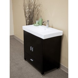 Bellaterra 203107 31.5 In Single Sink Vanity-Wood-Black  - 31.5x18.9x33.5"