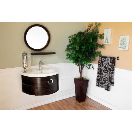 Bellaterra 804338 34 In Single Vanity-Wood-Ebony-Zebra - 34x19.7x17.7"