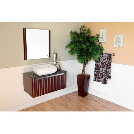 Bellaterra 804347 32.5 In Single Sink Vanity-Wood-Walnut - 32.5x19.25x20.5"