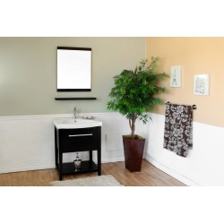 Bellaterra 804353 27.5 In Single Sink Vanity-Wood-Black  - 27.5x18x36"