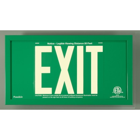 American Permalight 600025 UL924 ETL-listed Aluminum EXIT Signs Framed