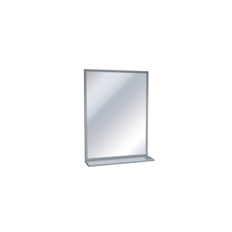 ASI 0605 Stainless Steel Inter-Lok Angle Frame – Plate Glass Mirror With Shelf