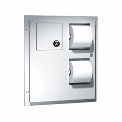 ASI 04813 Toilet Tissue Dispenser / Napkin Disposal (Dual Access) – Partition Mounted