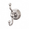 Top Knobs ED2 Edwardian Bath Double Hook With Hex Blackplate