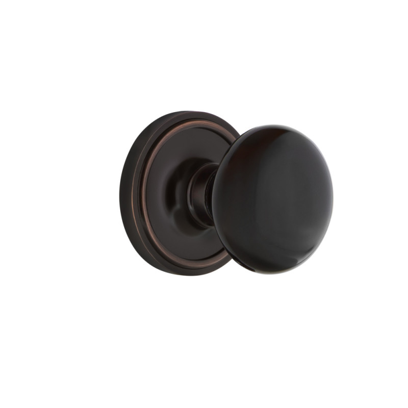 Nostalgic Warehouse CLABLK Classic Rosette w/ Black Porcelain Door Knob