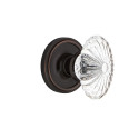 Nostalgic Warehouse Classic Rosette w/ Oval Fluted Crystal Glass Door Knob