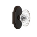 Nostalgic Warehouse COTOFC Cottage Plate w/ Oval Fluted Crystal Glass Door Knob