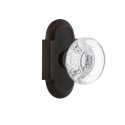 Nostalgic Warehouse Cottage Plate w/ Round Clear Crystal Glass Door Knob