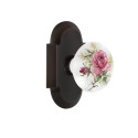 Nostalgic Warehouse Cottage Plate w/ White Rose Porcelain Door Knob