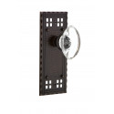 Nostalgic Warehouse Craftsman Plate w/ Oval Clear Crystal Glass Door Knob